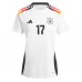 Camisa de Futebol Alemanha Florian Wirtz #17 Equipamento Principal Mulheres Europeu 2024 Manga Curta